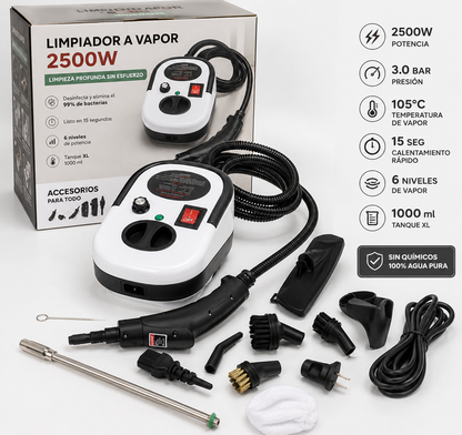 Limpiador a Vapor Alta Presión y Temperatura Portátil